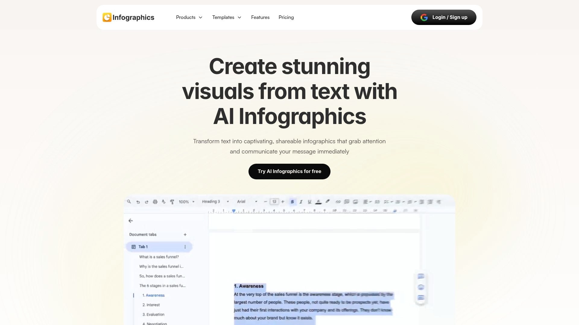 Infographics.so - Create professional AI-powered infographics instantly.