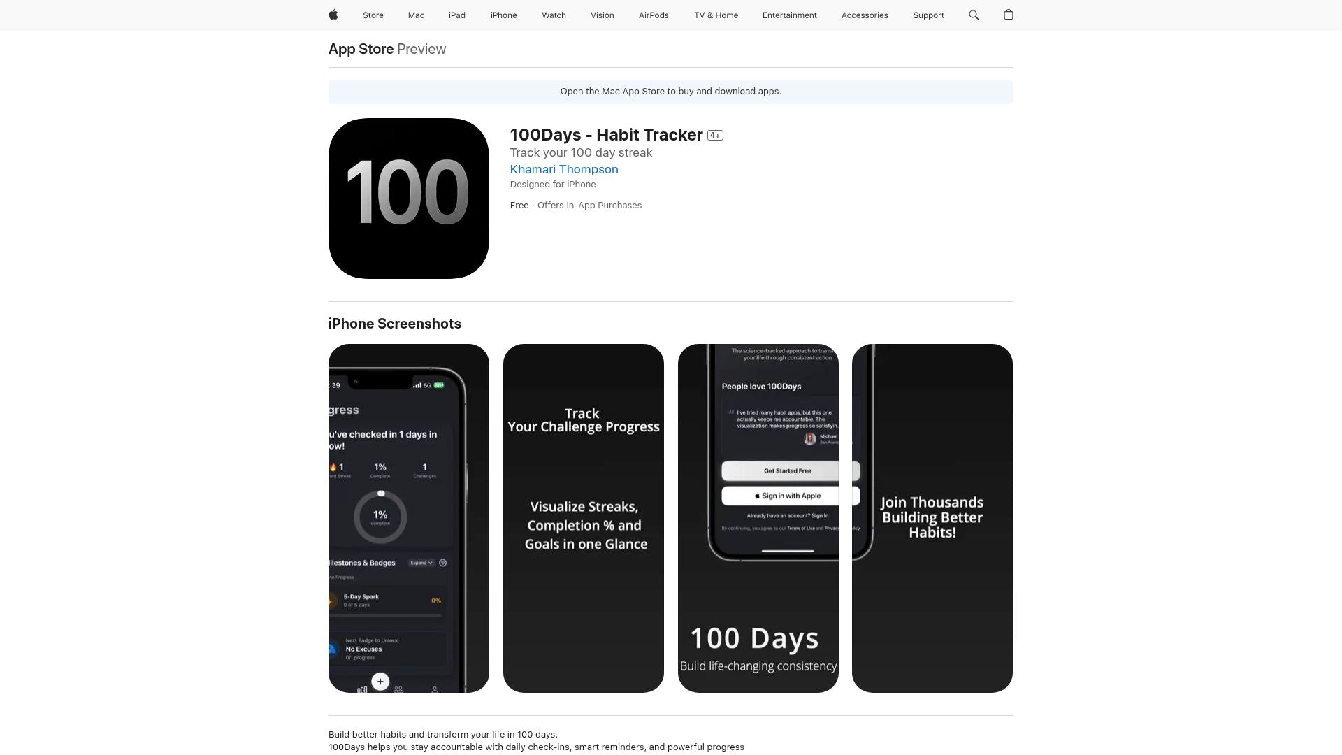 100Days Habit Tracker - Track and build habits over 100 days with ease.