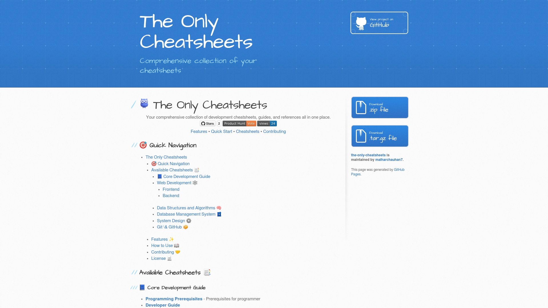 Programming and Data Science Cheatsheets - A concise resource for quick ...
