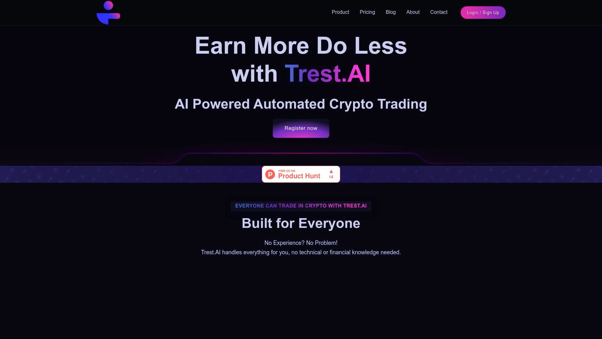 Trest.AI - Automate your cryptocurrency trading with AI-driven strategies  and alerts.