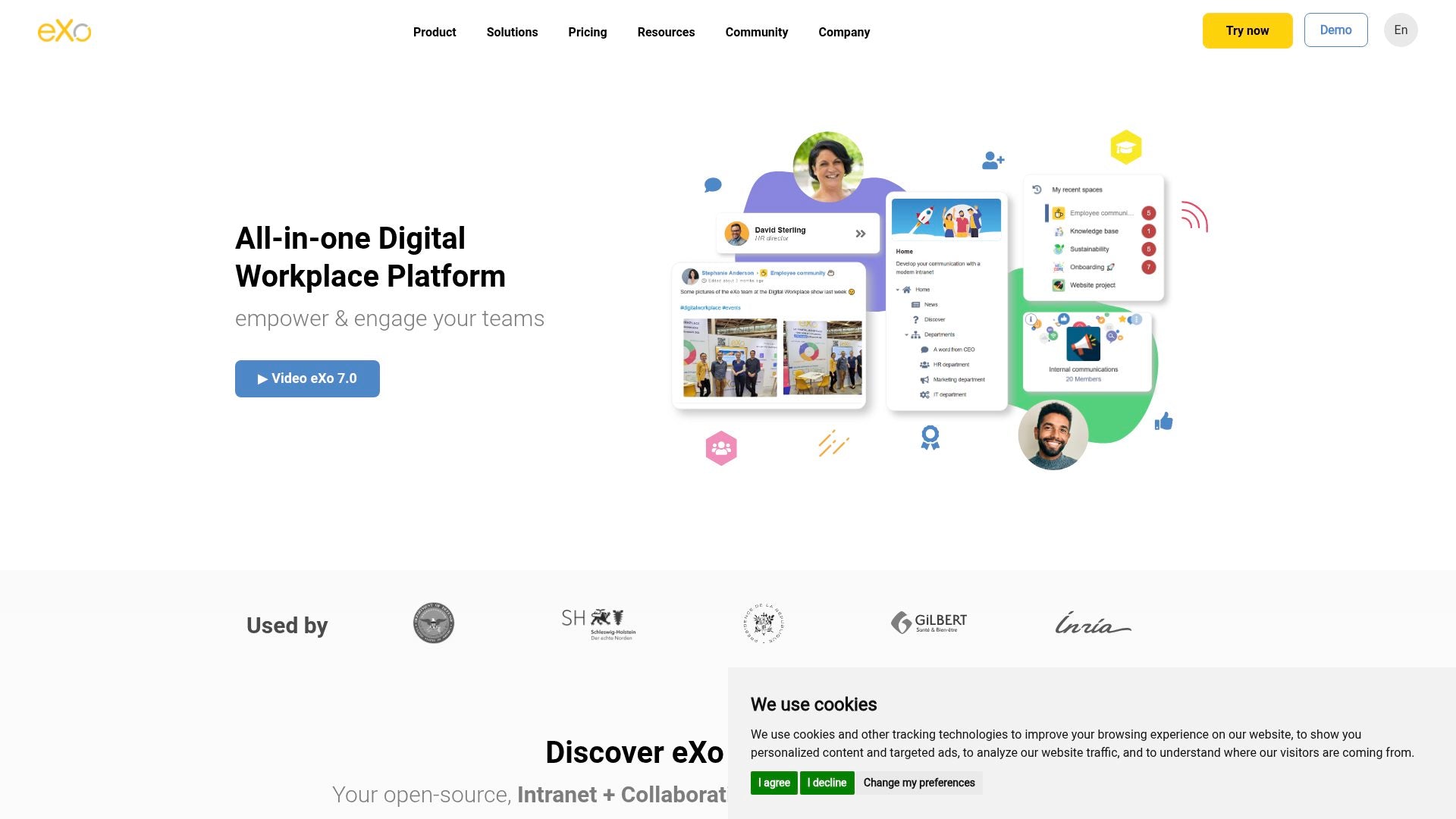 eXo Platform - Open-source digital workplace solution for remote work.