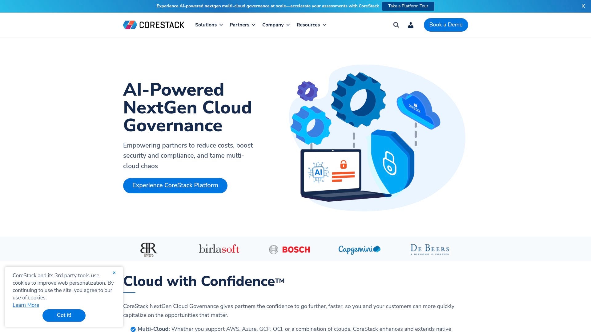 CoreStack - AI-powered cloud governance for multi-cloud security.